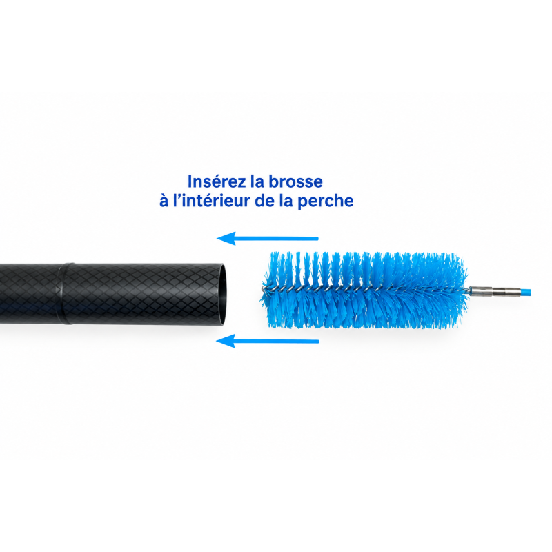 Brosse de nettoyage pour perches 1m