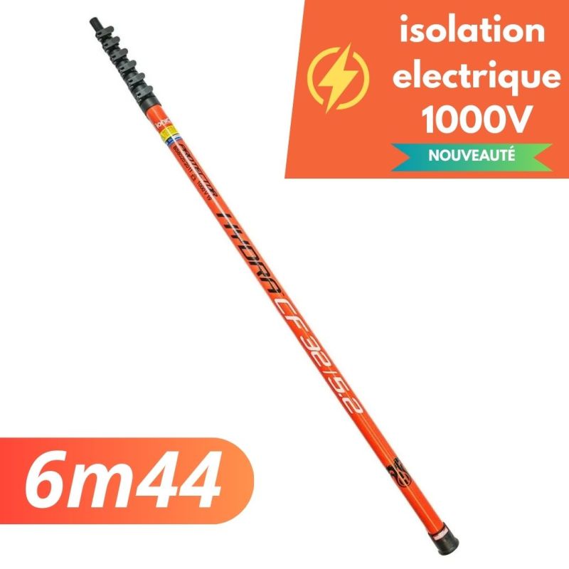 Perche télescopique en fibre de carbone Hydra CF 24/5.2