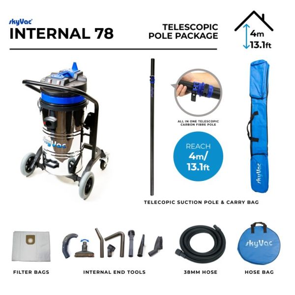 image skyVac® Internal 78 Aspirateur industriel pour nettoyage intérieur en hauteur jusqu’à 12 mètres