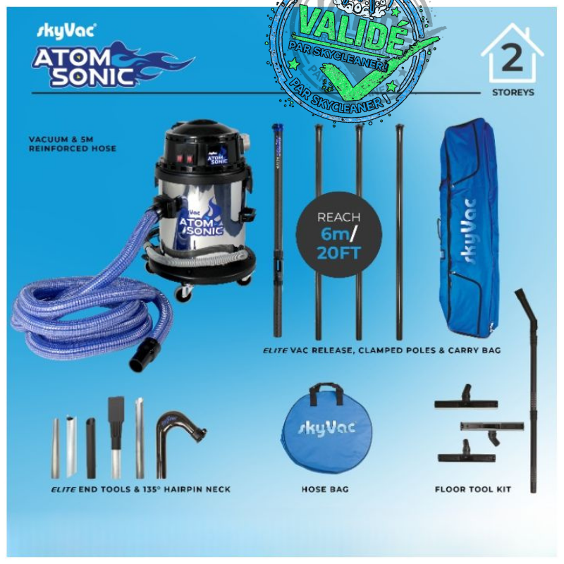 Item SkyVac® Atom Sonic – Pack aspirateur de Gouttière /sections à Pince